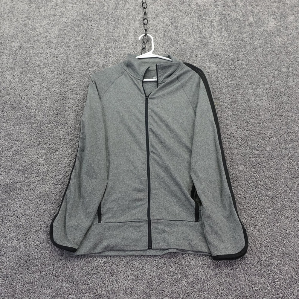 C9 Champion Track Jacket Boys Medium Gray Duo Dry Full Zip Athletic Activewear